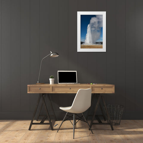 Yellowstone National Park-USA-Old Faithful White Modern Wood Framed Art Print by Sienda, Jolly