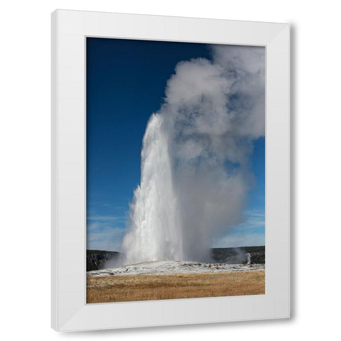 Yellowstone National Park-USA-Old Faithful White Modern Wood Framed Art Print by Sienda, Jolly