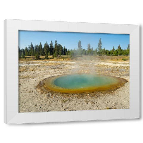 Wyoming- Yellowstone National Park. West Thumb Geyser Basin- Abyss Pool White Modern Wood Framed Art Print by Wild, Jamie and Judy