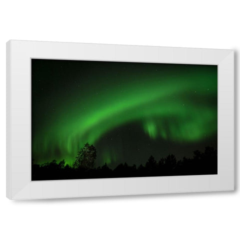 The Light Shower White Modern Wood Framed Art Print by Caroline Stroksnes, Mette