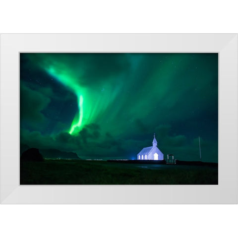 Magic Night In Budir White Modern Wood Framed Art Print by Auf dem, Andrea