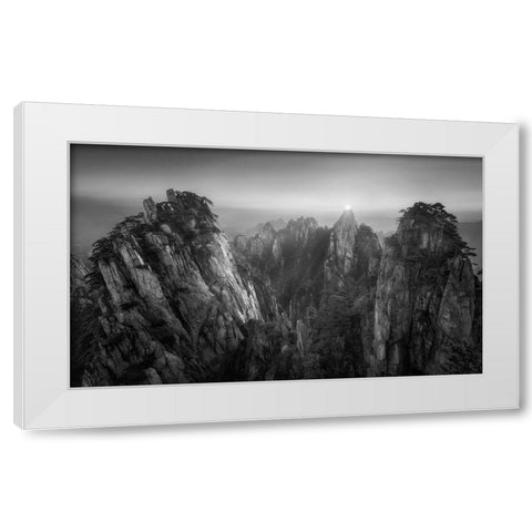 On The Top White Modern Wood Framed Art Print by Zhang, Joshua