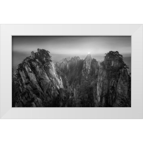 On The Top White Modern Wood Framed Art Print by Zhang, Joshua