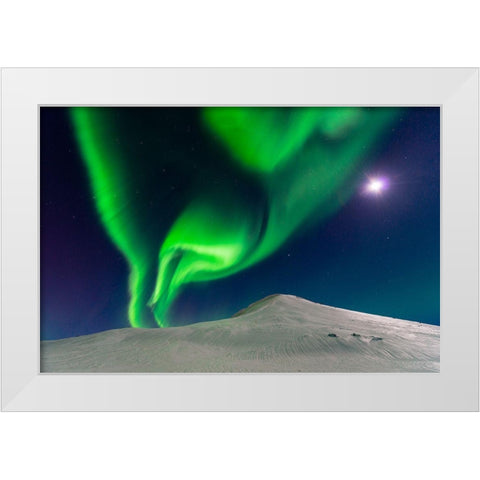 Dancing With The Moon White Modern Wood Framed Art Print by George, Andrew