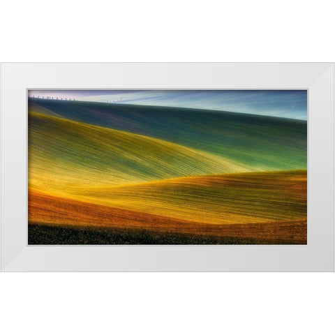 Spring Fields White Modern Wood Framed Art Print by Krol, Piotr