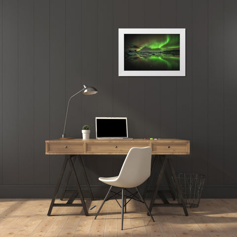 Glacier Lagoon White Modern Wood Framed Art Print by Hoffmann, Raymond