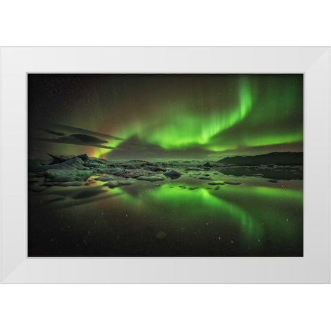 Glacier Lagoon White Modern Wood Framed Art Print by Hoffmann, Raymond