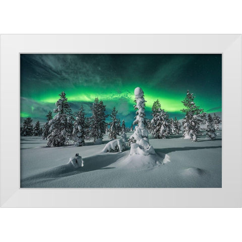 Polar Night White Modern Wood Framed Art Print by Hoffmann, Raymond