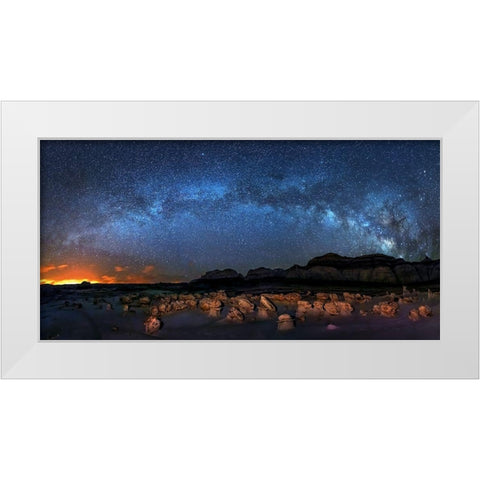 Bisti Egg Garden White Modern Wood Framed Art Print by Zhu, Hua