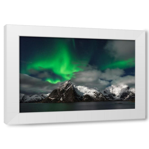 When The Clouds Break White Modern Wood Framed Art Print by Therion