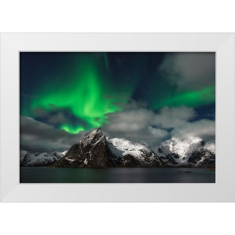 When The Clouds Break White Modern Wood Framed Art Print by Therion