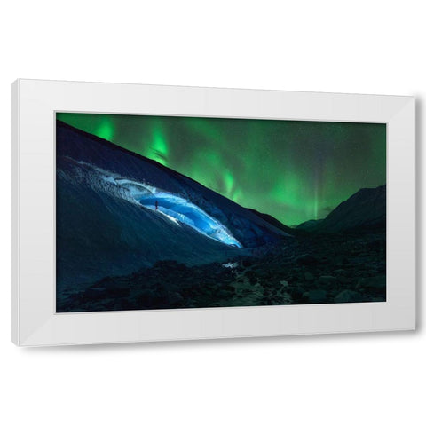 Athabasca Ice Burning White Modern Wood Framed Art Print by De La, Javier