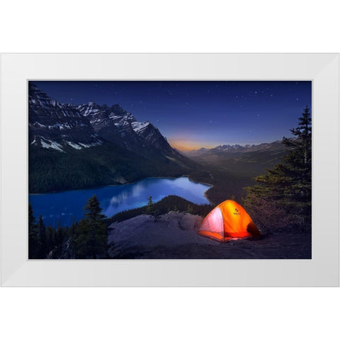 Sleeping With The Stars White Modern Wood Framed Art Print by M. Garcia, Jesus