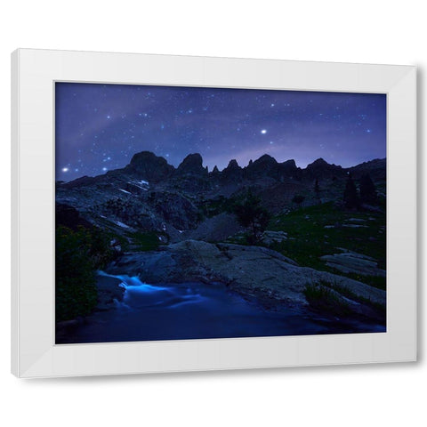 Sleepless Under Zodiac Ridge White Modern Wood Framed Art Print by Xu, Mei