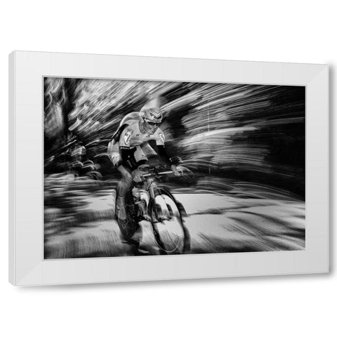 Fireworks White Modern Wood Framed Art Print by Urlings, Lou
