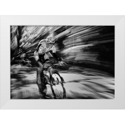 Fireworks White Modern Wood Framed Art Print by Urlings, Lou