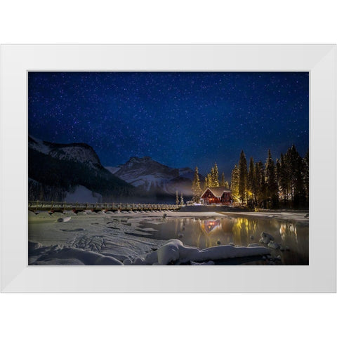 A Starry Fairytale Land White Modern Wood Framed Art Print by Jiang, Yi
