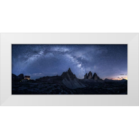 Stars In The Dolomites White Modern Wood Framed Art Print by Gastager, Daniel