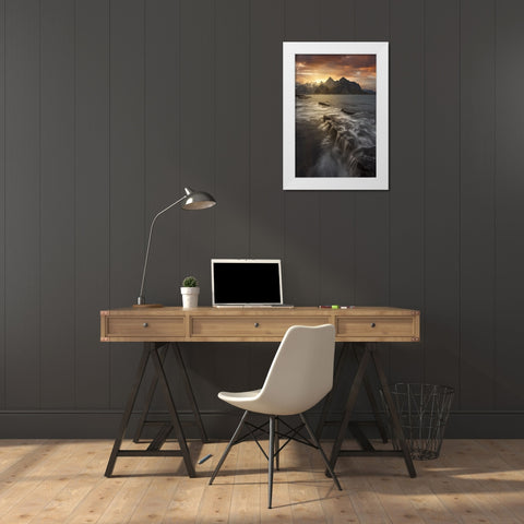 Midnight Sun II White Modern Wood Framed Art Print by Martin Castan, David