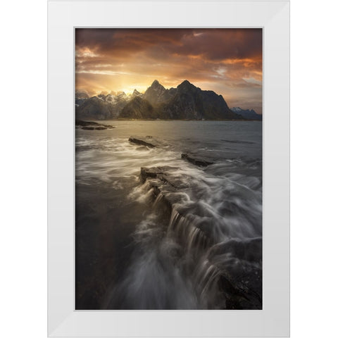 Midnight Sun II White Modern Wood Framed Art Print by Martin Castan, David