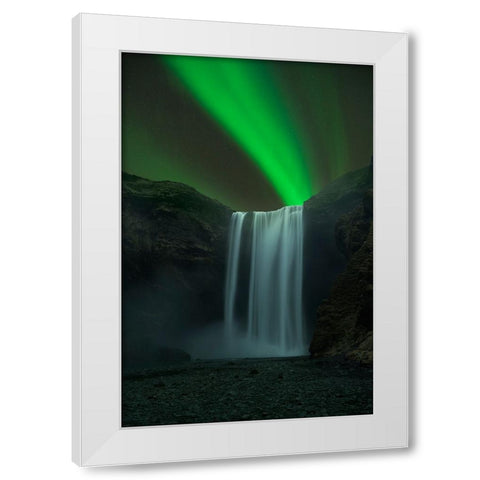 Skogafoss White Modern Wood Framed Art Print by Zhu, Jingshu
