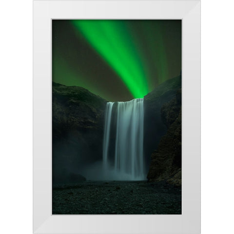 Skogafoss White Modern Wood Framed Art Print by Zhu, Jingshu