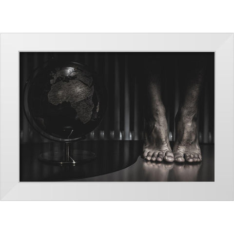 The Last Jump White Modern Wood Framed Art Print by Mele, Daniele