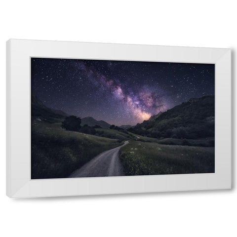 Path To The Stars White Modern Wood Framed Art Print by F. Turienzo, Carlos