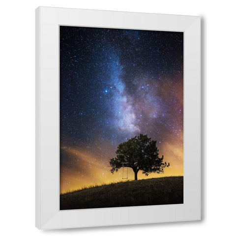 The Dreamers Seat White Modern Wood Framed Art Print by Ildza, Lukas