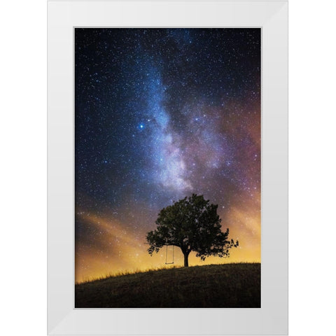 The Dreamers Seat White Modern Wood Framed Art Print by Ildza, Lukas