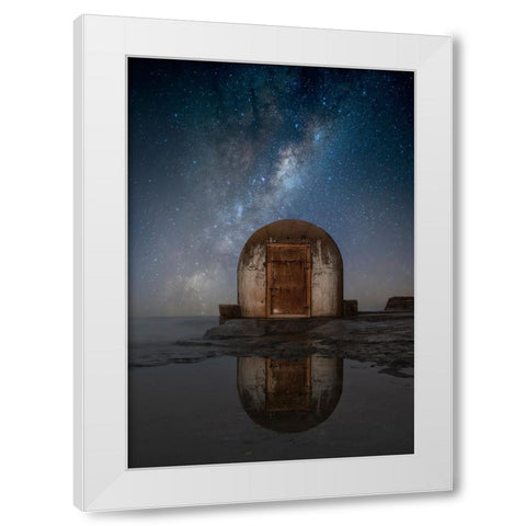 Lonely Hut White Modern Wood Framed Art Print by Zhu, Jingshu