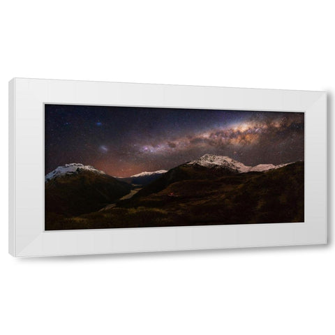 Mount Aspiring - Liverpool Hut White Modern Wood Framed Art Print by Zhang, Yan