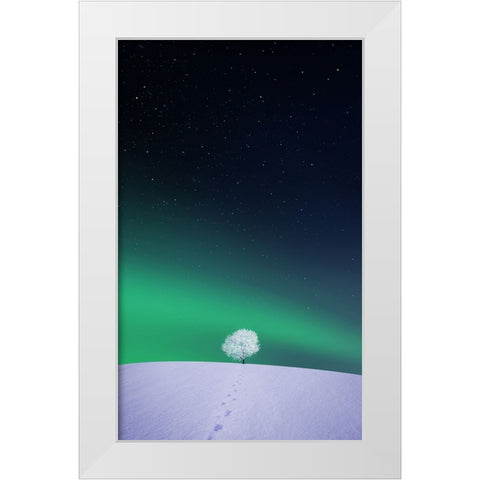 Apple White Modern Wood Framed Art Print by Hamiti, Bess