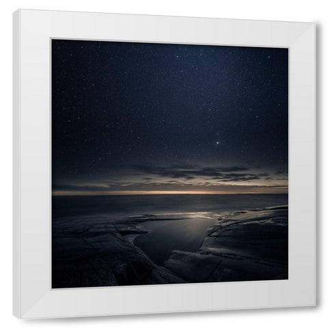 Krypton White Modern Wood Framed Art Print by Suutari, Mika