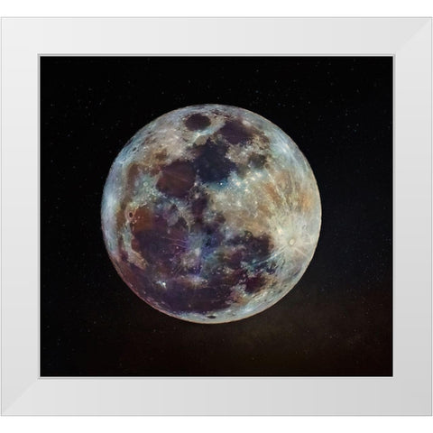 Superluna White Modern Wood Framed Art Print by Juniawan, Rooswandy