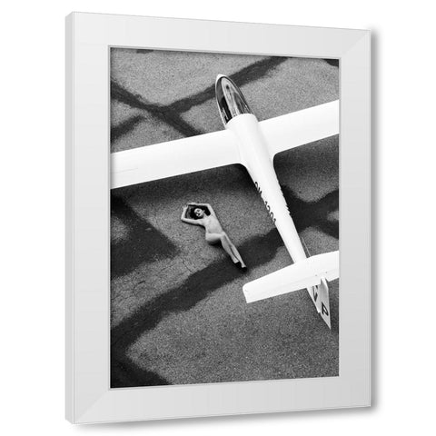 On The Airport White Modern Wood Framed Art Print by Blasko, Jan