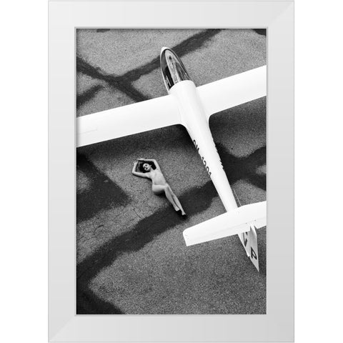 On The Airport White Modern Wood Framed Art Print by Blasko, Jan