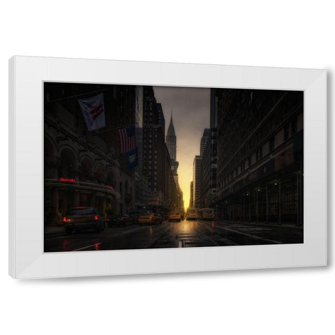Manhattanhenge White Modern Wood Framed Art Print by Martin Castan, David