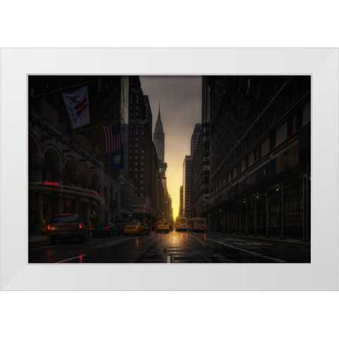 Manhattanhenge White Modern Wood Framed Art Print by Martin Castan, David