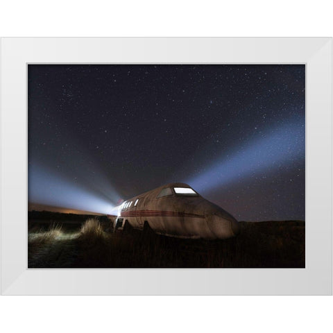 Plane Wreck White Modern Wood Framed Art Print by Lindsten, Christian