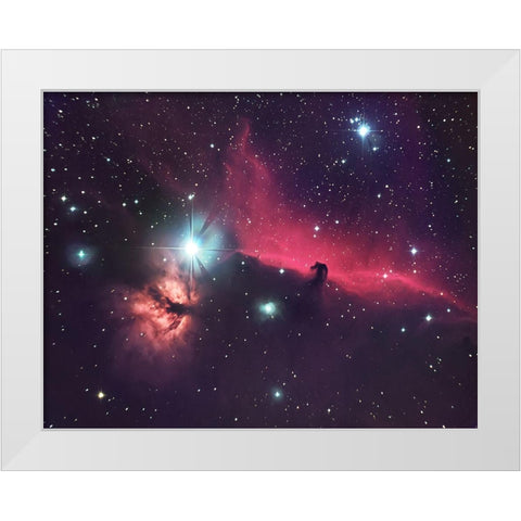 The Horse In The Sky White Modern Wood Framed Art Print by Auf Dem, Andrea