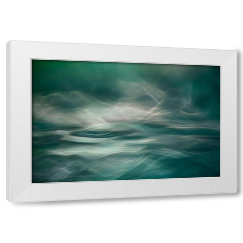 Northern Winter Lights White Modern Wood Framed Art Print by Marthinussen, Willy