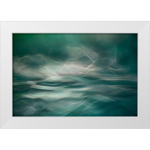 Northern Winter Lights White Modern Wood Framed Art Print by Marthinussen, Willy