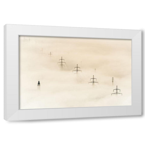 Untitled White Modern Wood Framed Art Print by Kos, Rafael