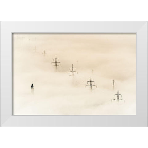 Untitled White Modern Wood Framed Art Print by Kos, Rafael