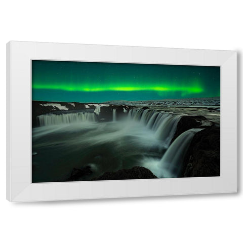 Godafoss White Modern Wood Framed Art Print by Zhu, Jingshu