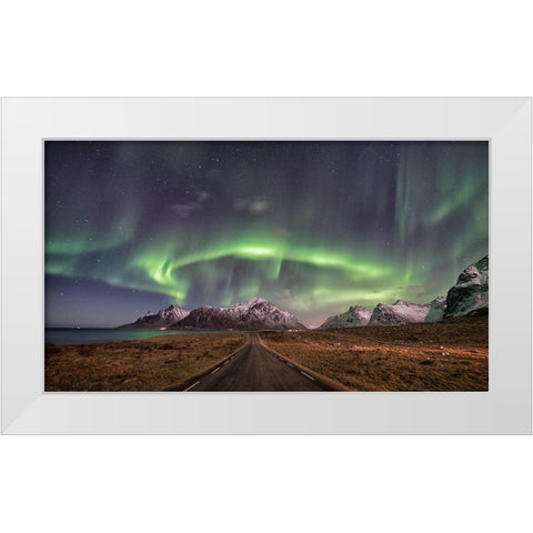 Road To Boreal White Modern Wood Framed Art Print by Perdomo, Pablo