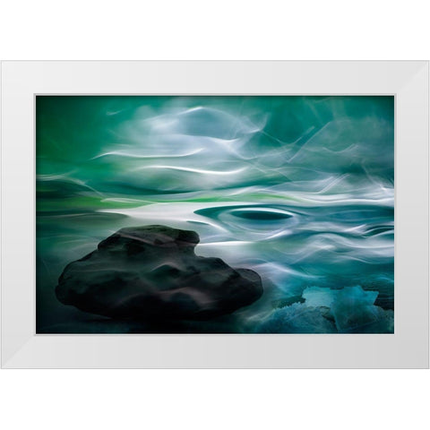 Unknown Waters White Modern Wood Framed Art Print by Marthinussen, Willy