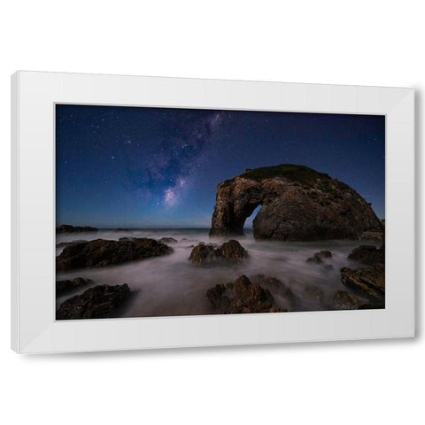 Horsehead Rock White Modern Wood Framed Art Print by Zhu, Jingshu