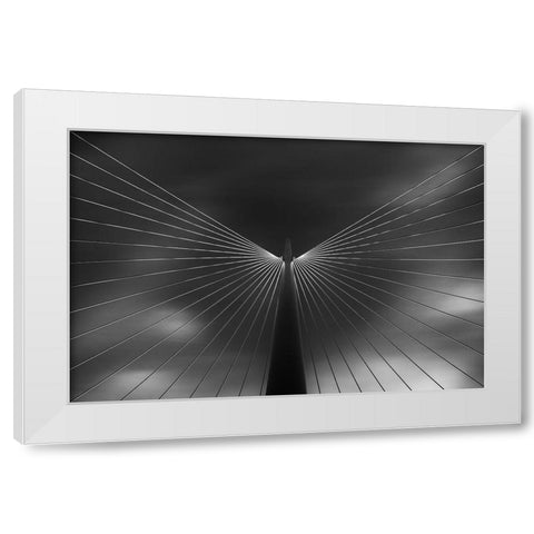 Angel In Black And White White Modern Wood Framed Art Print by Ferrero, Ivan